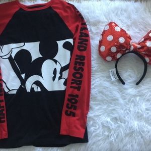Disney minnie mouse GIANT bow headband and sweatsh